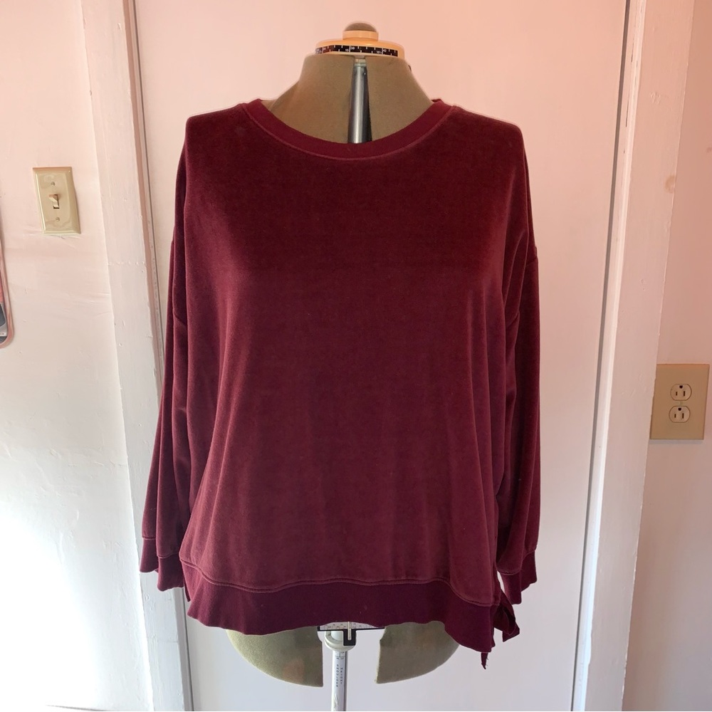 Velvet/Velour Side Tie Sweatshirt